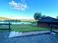 Rustic Log Cabin with Pond and Breathtaking View