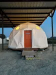 Southern Boho inspired Geodesic Dome nestled up next to Big Bend National Park.