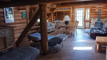 Off the grid cabin on private land surrounded by national forest.