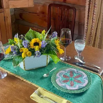 Blue Willow Cabin, high up on the hill with180 degree views.