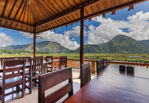 테라스 사와 주변의 평화로운 농경지 뷰