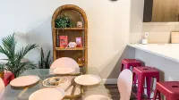 Pink stylish bungalow free WiFi Pool view