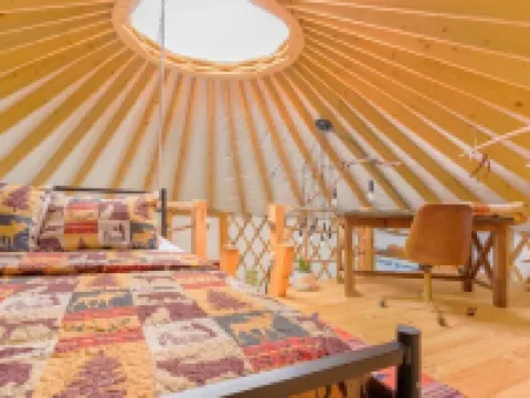 Magical Riverside Yurt, hot tub & the BRPW, pet friendly near Floyd, Va Hotels in Laurel Fork
