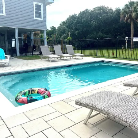 Private Pool at 'Livin' Is Easy' Spacious 5-Bedroom & Cargo Lift at Edisto Beach