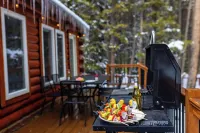 Cozy Log Cabin: Hot Tub under the Stars, Private Deck, King Bed, Dog Friendly!