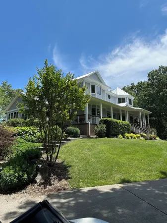 Mountain View’s, dual water fall Koi pond and private theater.