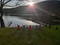 Lake George Water Front with Boat Dock Hotel a Ticonderoga