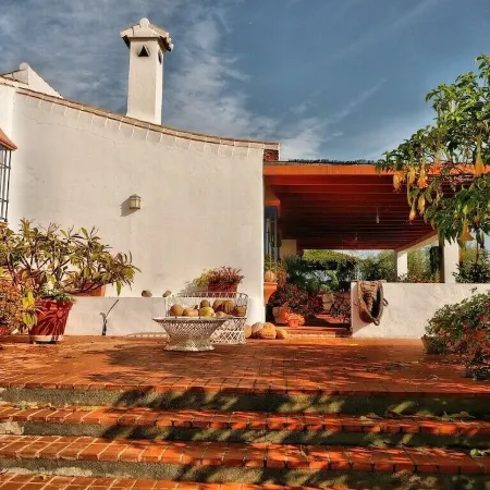 Stylish Andalusian country house with pool in olive grove facing the sea