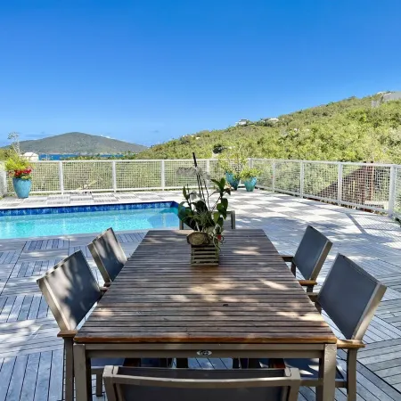 Minutes from Magens Bay, gated property, large pool & outdoor entertainment area
