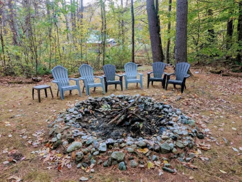 Forest Cabin near Log Bay & Shelving Rock Falls of Lake George.
