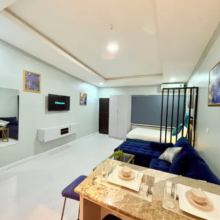 Open plan studio apartment unit