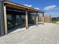 Unique Shipping Container Home with River View near Eureka Springs