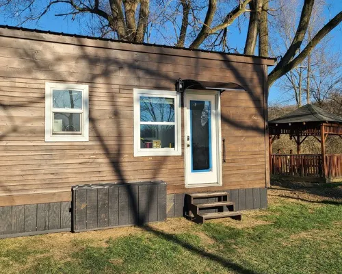 Tiny Home at Camp Mahanaim - New Paris, OH   -  Private Lake Hotels in Preble County