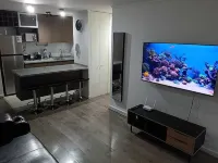 Charming 2-bedroom apartment with WiFi and fitness room in vibrant Santiago