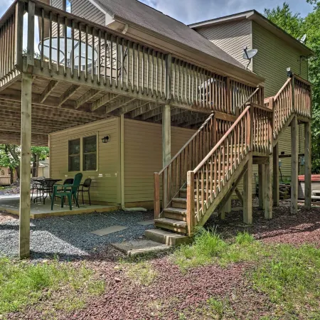 Deck, Hot Tub & Game Room: Lake Harmony Home