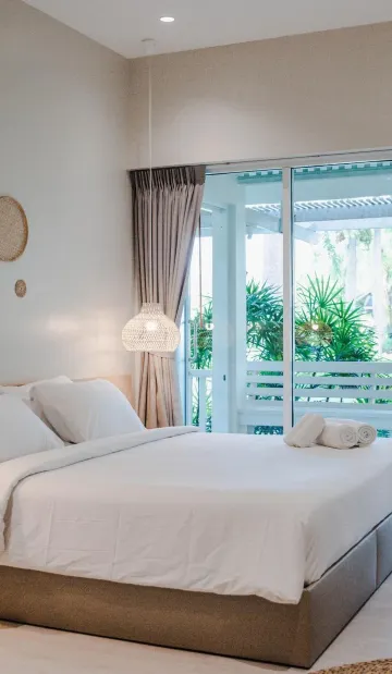 ห้องวิลล่าเตียงใหญ่ วิวสวน