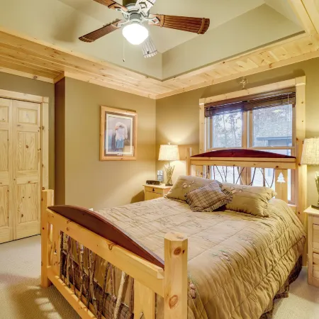 Cozy Benoit Lake Cabin w/ Hot Tub & Views
