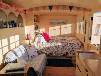 Romantic Apple Tree Shepherd's Hut with optional hot tub and shared EV charger.