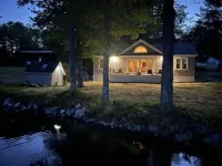 Lakefront Cottage with sauna and private dock.