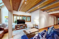 Modern mountain-view getaway w/ fireplace - walk to private ski locker by lifts
