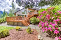 Golf-course-front home with deck, AC, fireplace, pool & hot tub - dog-friendly