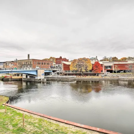 Luxe Manistee Condo w/ Balcony & River Views!