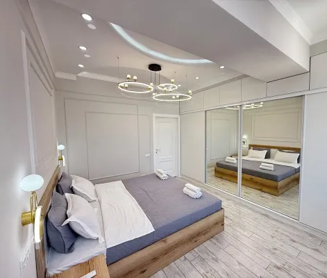 Skyline  apartment in lovely Bishkek with 2-bedroom, near complex BISHKEK PARK