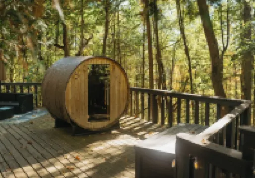 Pool, sauna, large 2000sf deck, tennis court, a private trail, 15.5 acres