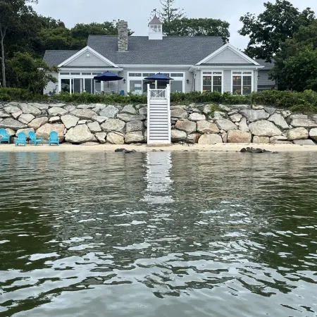 Brand new private  beachfront home in Mashpee on Waquoit Bay