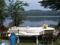 Charming 18th century cottage with its own beachfront on Scargo Lake near bay