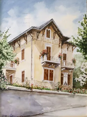 Charming house with garden near the romantic lake of 0rta, for 6 people