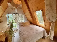 Magic Mushroom A-Frame Cabin with wood-burning hottub