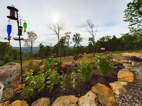 Beautiful modern cabin on top of the mountain with stunning sunset views.