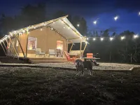 Backyard glamping with hot tub Hotels near 21024 Jerome Ave