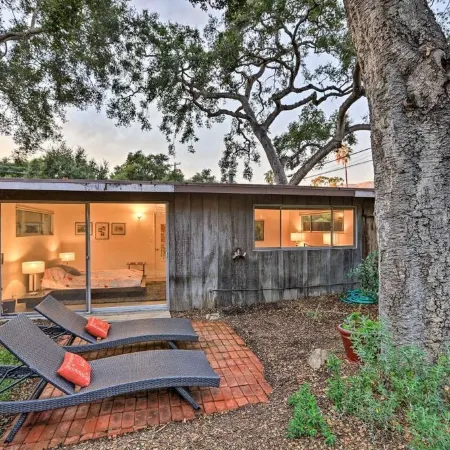 Mid-Century Steps from Miramar Beach, Private Yard in Montecito
