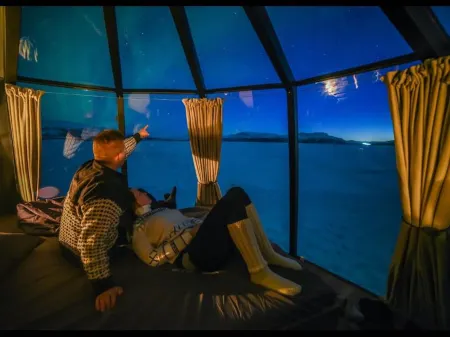 Peace & Quiet Hotel Floating Glass Room for 2 Guests Experience Northern Lights
