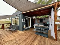 Tiny House Farm Stay with Outdoor Kitchen, Private Deck & Shared Pool