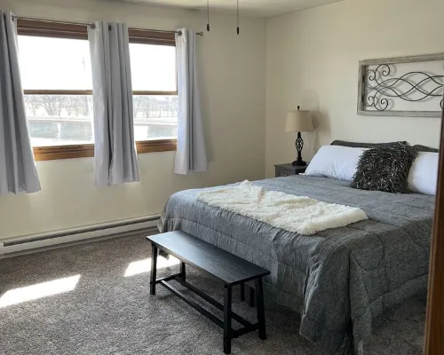 Duplex overlooking Rock River Hotels in Ogle County