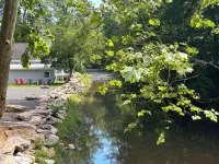 Creekside Chalet @ Knoebels! Deck, Yard & FirePit
