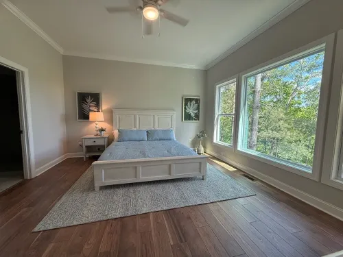 New four bedroom house with private dock on Lake James.