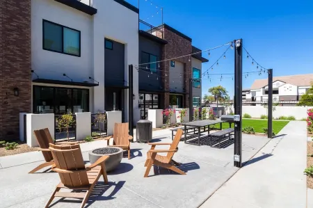 300 steps from Historic District in Gilbert, across from community heated pool.