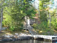 Wilderness modern lake cabin