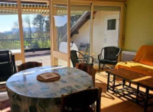 Apartment with beautiful view over a wooded park and a large terrace