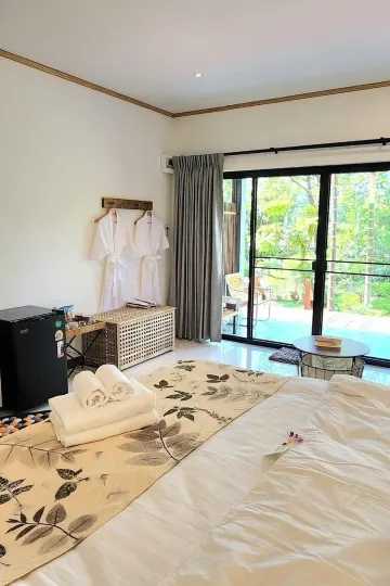 ห้องมาตรฐานเตียงเดี่ยวพร้อมวิวสวน