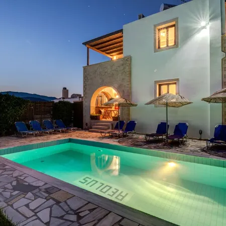 Aeolus villa with private pool, stunning sea views,  beach in 5min, Wifi