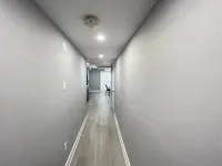 One bedroom ensuite toilet on main level & kitchen, living, bathroom lower level