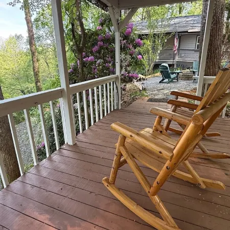 Charming Bear: Secluded Mountain Cabin w/ Firepit, Views, 2 Living Areas & Pets!