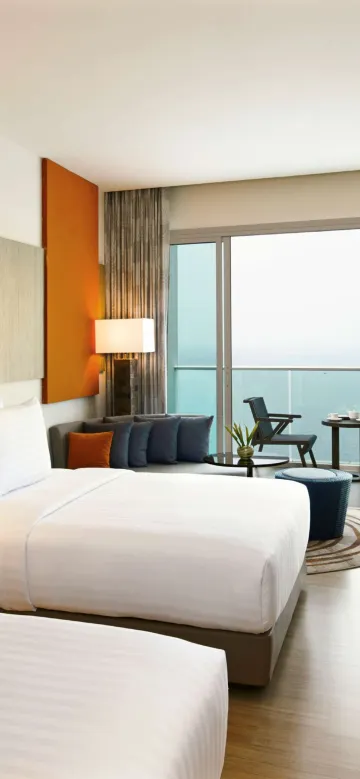 ห้องพรีเมียมเตียงแฝด วิวทะเล