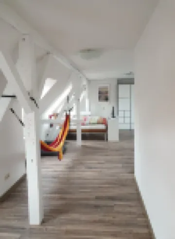 One-room apartment above the roofs of downtown Erfurt