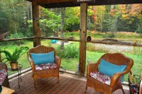 The Copper Squirrel is a secluded full log cabin on 10 acres.